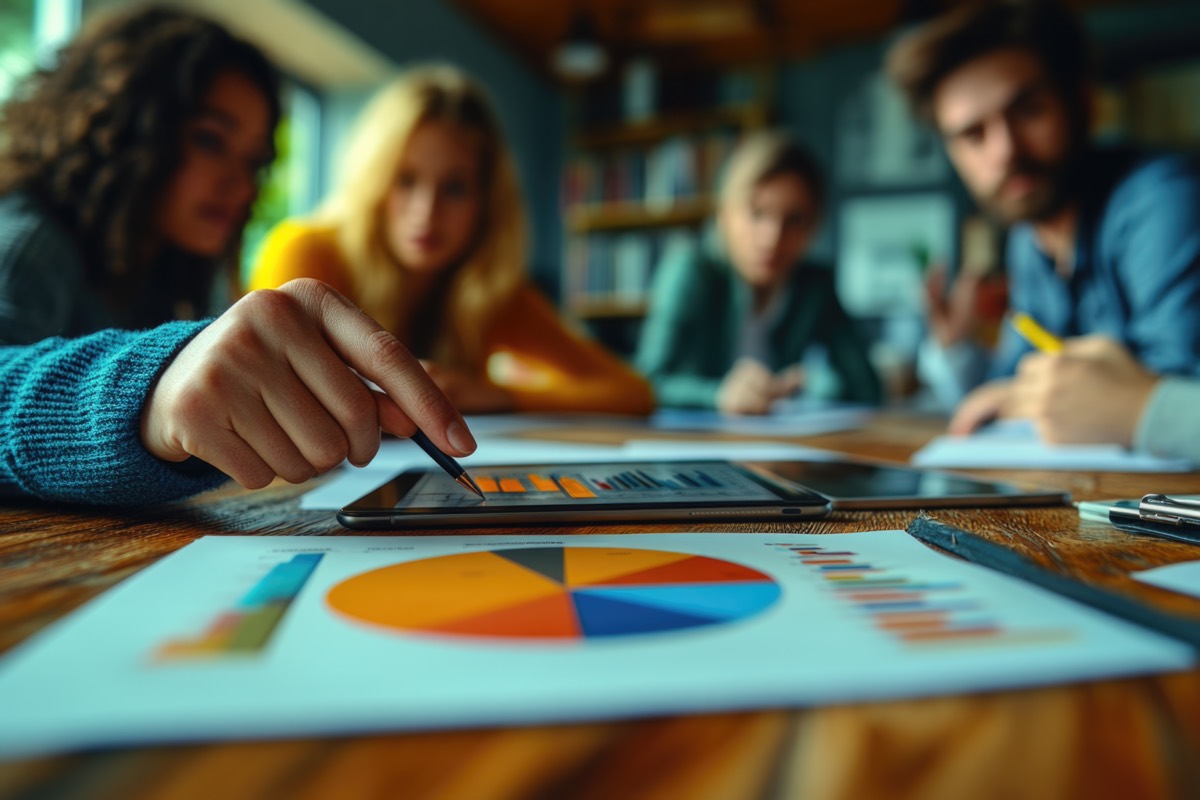 Equipe analisando dados e resultados em reunião